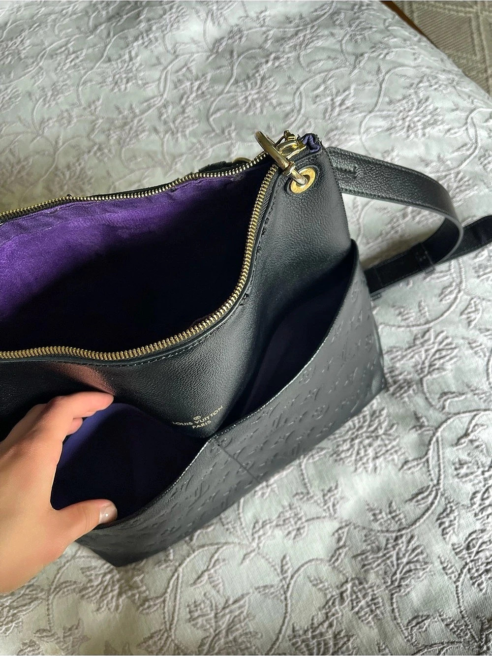 Black Louis Vuitton Maida Hobo Monogram Crossbody Bag - Picture 4 of 11